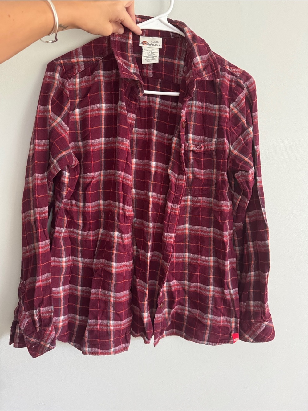 Classic Women’s Red Plaid Flannel Shirt - Lightweight Button-Up
